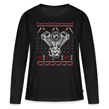 Accorder Noël moche - T-shirt manches longues Premium bio Femme - noir - Devant - Julia (174cm)