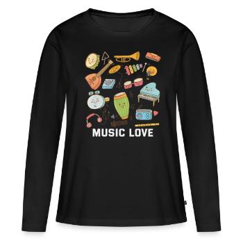 Instruments de musique band musiciens Instrument Amateurs - T-shirt manches longues Premium bio Femme - noir - Devant - Julia (174cm)