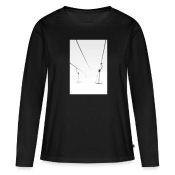 T-bar lift Anker lift Ski lift Winter holiday Ski - Women's Premium Organic Long Sleeve Shirt - black - Front - Julia (174cm)