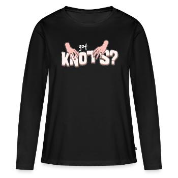 Massage-thérapeute drôle a massage de noeud-T - T-shirt manches longues Premium bio Femme - noir - Devant - Julia (174cm)