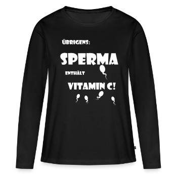 sperma enthält vitamin c notgeil lustig spass - Frauen Premium Bio Langarmshirt - Schwarz - Vorne - Julia (174cm)