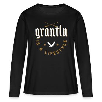 Grantln est un style de vie 12 - T-shirt manches longues Premium bio Femme - noir - Devant - Julia (174cm)
