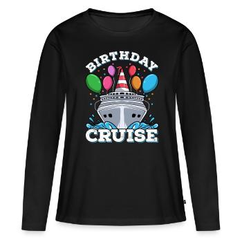 Croisière croisière anniversaire - T-shirt manches longues Premium bio Femme - noir - Devant - Julia (174cm)