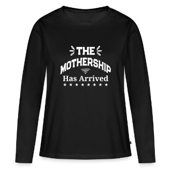 Mother ● The mother ship has arrived ● Gift - Women's Premium Organic Long Sleeve Shirt - black - Front - Julia (174cm)