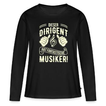 Dirigent - Frauen Premium Bio Langarmshirt - Schwarz - Vorne - Julia (174cm)