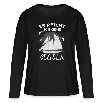 Segelboot - Frauen Premium Bio Langarmshirt - Schwarz - Vorne - Julia (174cm)