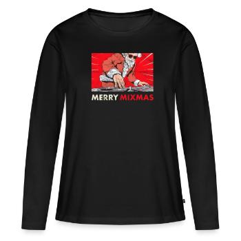 Joyeux Mixmas Synthétiseur de Noël Synthétiseur Analogique - T-shirt manches longues Premium bio Femme - noir - Devant - Julia (174cm)