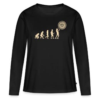 Mécanicien d'aéronef volant des turbines d'aéronef - T-shirt manches longues Premium bio Femme - noir - Devant - Julia (174cm)