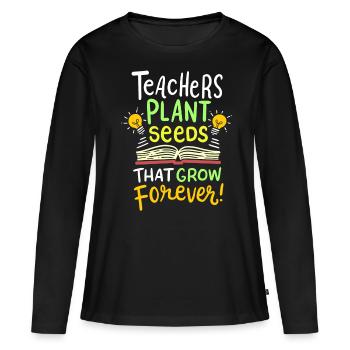 professeur - T-shirt manches longues Premium bio Femme - noir - Devant - Julia (174cm)