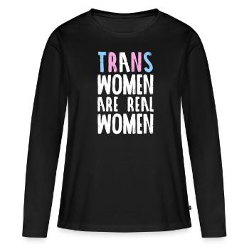 Trans Women Transgender Pride LGBT CSD - Women's Premium Organic Long Sleeve Shirt - black - Front - Julia (174cm)