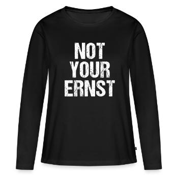 Pas votre sérieux je dénigre Pas votre sérieux - T-shirt manches longues Premium bio Femme - noir - Devant - Julia (174cm)