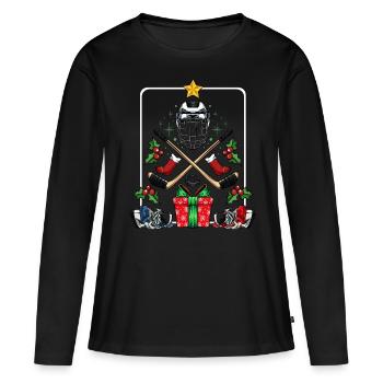 Eishockey - Frauen Premium Bio Langarmshirt - Schwarz - Vorne - Julia (174cm)