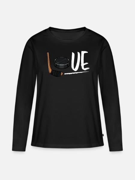 Eishockey - Frauen Premium Bio Langarmshirt - Schwarz