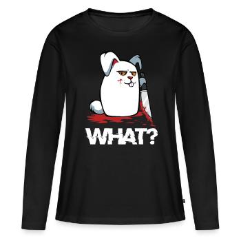 lièvre - T-shirt manches longues Premium bio Femme - noir - Devant - Julia (174cm)