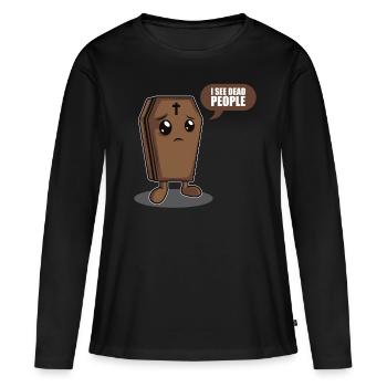 Je vois des morts mortels - T-shirt manches longues Premium bio Femme - noir - Devant - Julia (174cm)