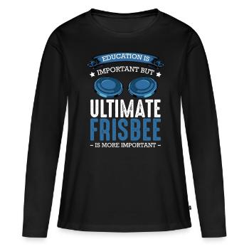 frisbee - T-shirt manches longues Premium bio Femme - noir - Devant - Julia (174cm)
