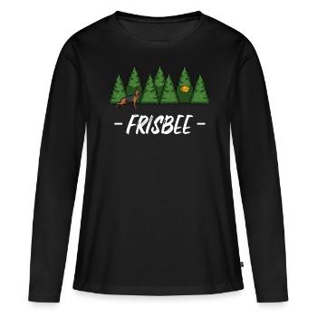 frisbee - T-shirt manches longues Premium bio Femme - noir - Devant - Julia (174cm)