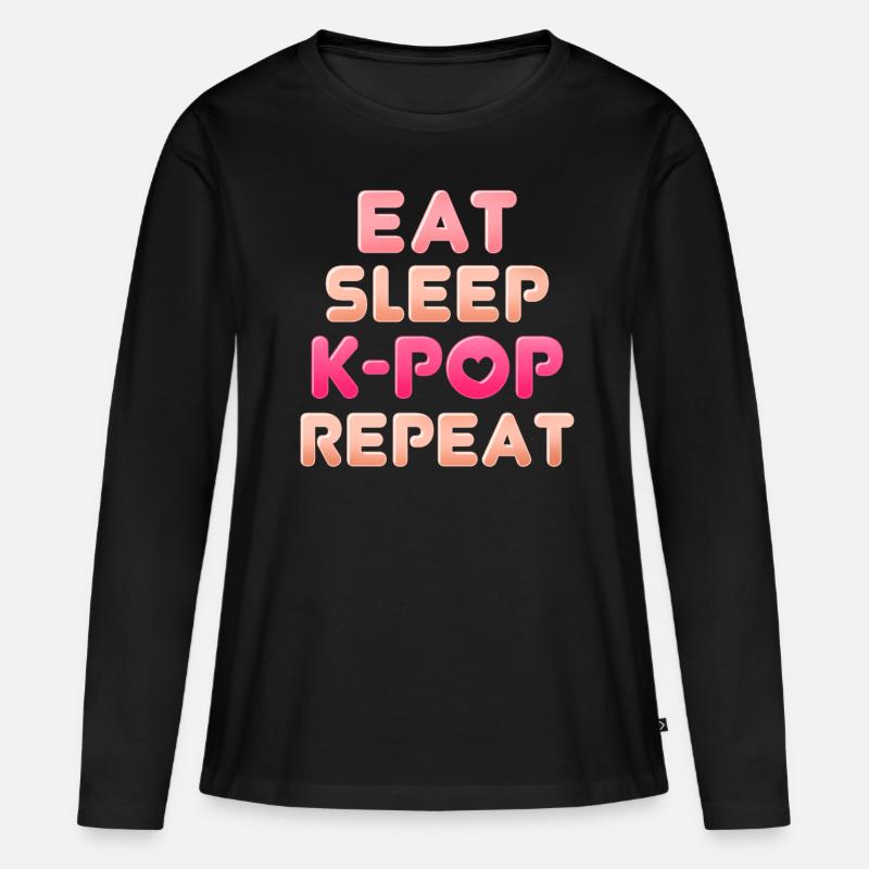 K-Pop - Frauen Premium Bio Langarmshirt - Schwarz