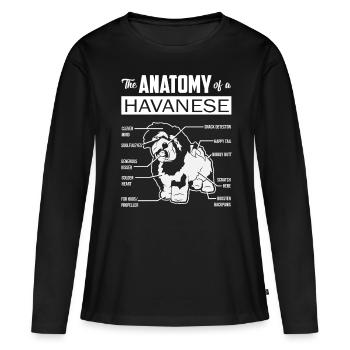 Anatomy of Havanese - Frauen Premium Bio Langarmshirt - Schwarz - Vorne - Julia (174cm)