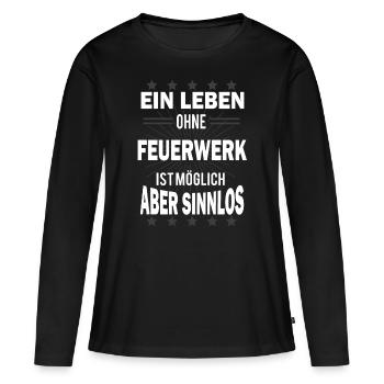 Feuerwerk Silvester - Frauen Premium Bio Langarmshirt - Schwarz - Vorne - Julia (174cm)