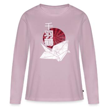Origami Japan - Frauen Premium Bio Langarmshirt - Altrosa - Vorne - Julia (174cm)