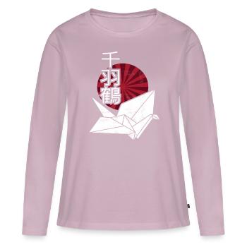 Origami Japanese - Women's Premium Organic Long Sleeve Shirt - dusky pink - Front - Julia (174cm)