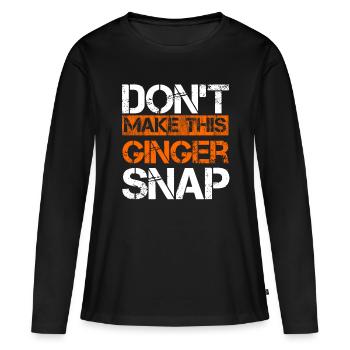 Roux Ginger Ginger Roux Cadeau - T-shirt manches longues Premium bio Femme - noir - Devant - Julia (174cm)