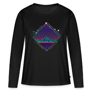 Cyber montagnes - T-shirt manches longues Premium bio Femme - noir - Devant - Julia (174cm)