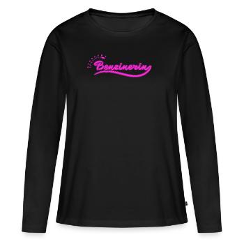 Dire de l'essence pour les femmes qui aiment les voitures - T-shirt manches longues Premium bio Femme - noir - Devant - Julia (174cm)