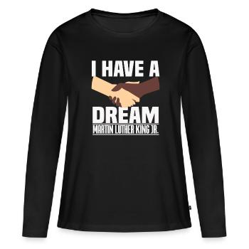 Martin Luther King j'ai un rêve - T-shirt manches longues Premium bio Femme - noir - Devant - Julia (174cm)