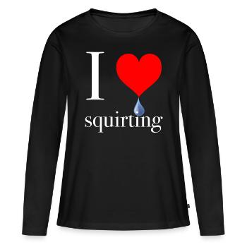 Jouir drôle de sort sexe femme - T-shirt manches longues Premium bio Femme - noir - Devant - Julia (174cm)