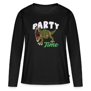 dinosaur - Women's Premium Organic Long Sleeve Shirt - black - Front - Julia (174cm)