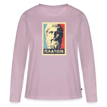 Platon Homer Vintage Greek Philosophy Aristoteles - Women's Premium Organic Long Sleeve Shirt - dusky pink - Front - Julia (174cm)