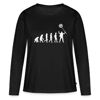 T-shirt Evolution Peace Peace Day Peace - T-shirt manches longues Premium bio Femme - noir - Devant - Julia (174cm)