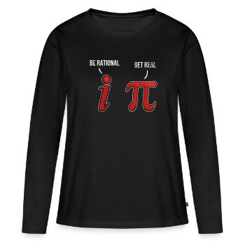 maths Pi Day - T-shirt manches longues Premium bio Femme - noir - Devant - Julia (174cm)