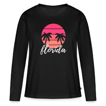 Floride - T-shirt manches longues Premium bio Femme - noir - Devant - Julia (174cm)