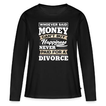 Divorce Pay - Women's Premium Organic Long Sleeve Shirt - black - Front - Julia (174cm)