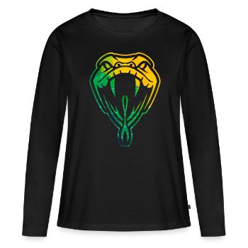 Tête de serpent serpent vipères venimeuses reptiles - T-shirt manches longues Premium bio Femme - noir - Devant - Julia (174cm)