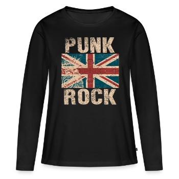 Punk UK Musik Retro Punker Rock England - Frauen Premium Bio Langarmshirt - Schwarz - Vorne - Julia (174cm)