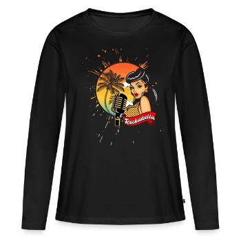 Rockabilly and Rockabella - Women's Premium Organic Long Sleeve Shirt - black - Front - Julia (174cm)