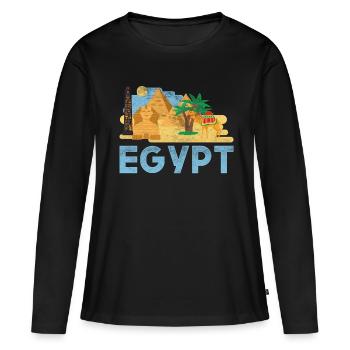 Egypte - T-shirt manches longues Premium bio Femme - noir - Devant - Julia (174cm)