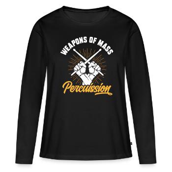 Drum drum - Women's Premium Organic Long Sleeve Shirt - black - Front - Julia (174cm)