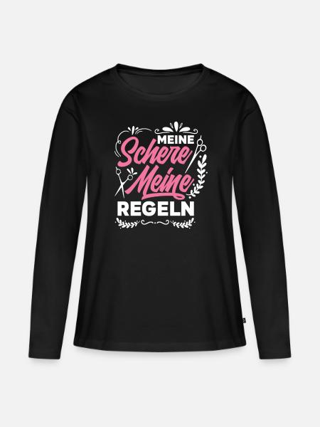 Friseurin - Frauen Premium Bio Langarmshirt - Schwarz