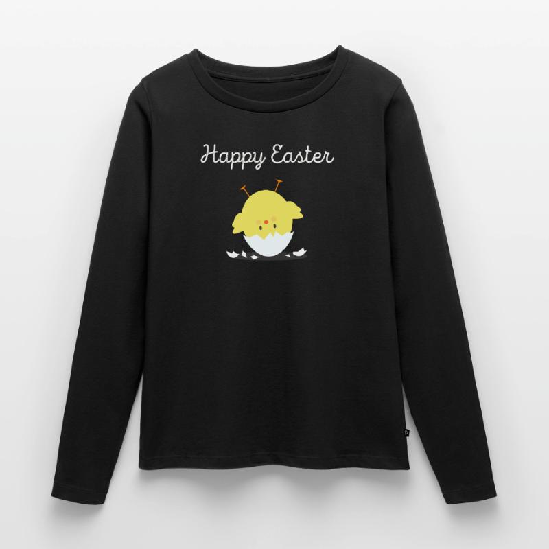 Happy Easter Happy Easter chick with eggshell Women's Premium Organic Long Sleeve Shirt