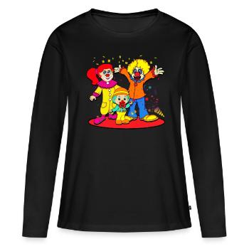 Karneval Clown - Frauen Premium Bio Langarmshirt - Schwarz - Vorne - Julia (174cm)