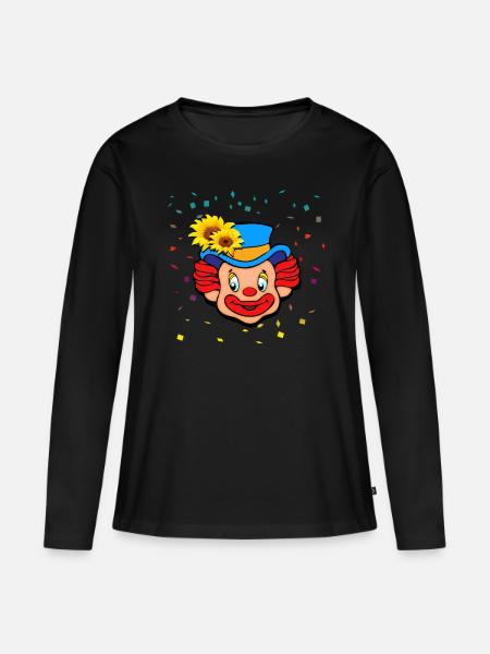 Karneval Clown - Frauen Premium Bio Langarmshirt - Schwarz