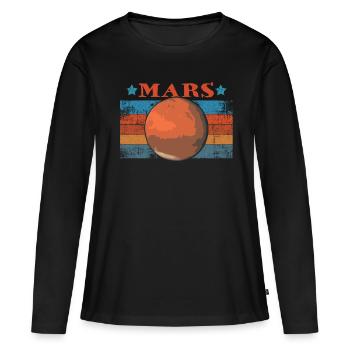 Vintage Retro Occupy Mars Space Astronaut Cadeau - T-shirt manches longues Premium bio Femme - noir - Devant - Julia (174cm)