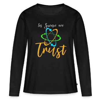 science - T-shirt manches longues Premium bio Femme - noir - Devant - Julia (174cm)