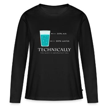 science - T-shirt manches longues Premium bio Femme - noir - Devant - Julia (174cm)