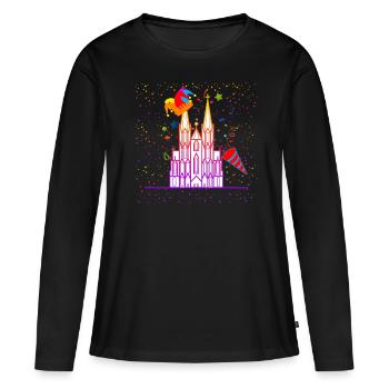 Carnaval de Cologne - T-shirt manches longues Premium bio Femme - noir - Devant - Julia (174cm)